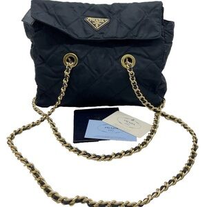 Auth PRADA Tessuto Nylon Black
Chain Shoulder Bag